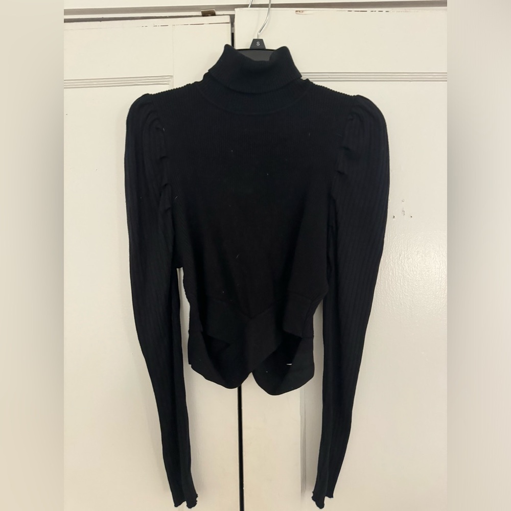The Vintage Shop Black Ribbed Blouse